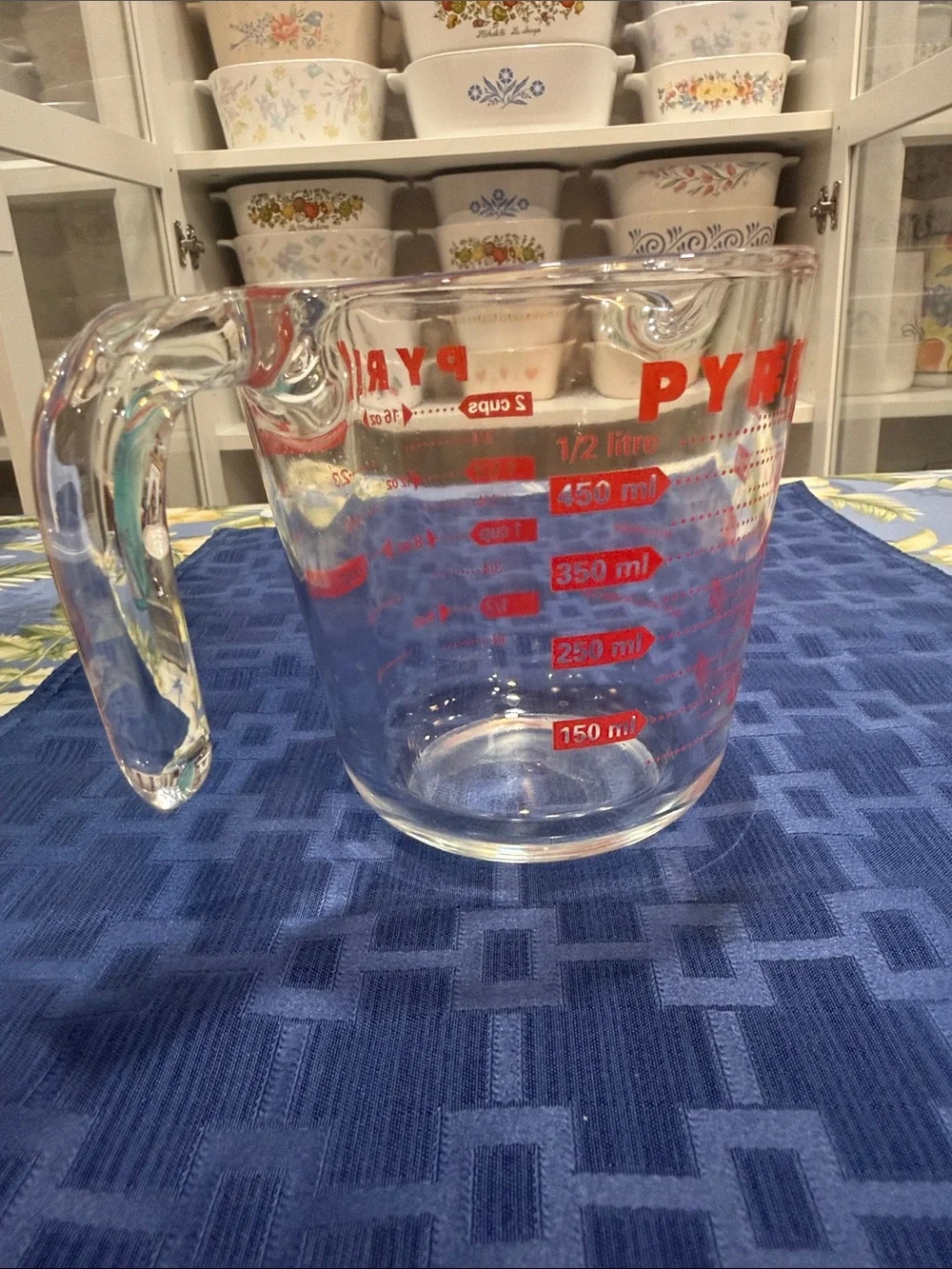 Pyrex Clear Glass Measuring Pitcher with Bright Red Graduations 2 cup